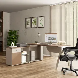 Scrivania reversibile 160-180x160 cm con rovere coffee e tortora - Damy