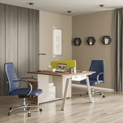 Scrivania doppia postazione 120x120 cm rovere coffee e tortora con pannello divisorio verde - Damy