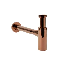 Sifone di scarico universale per lavabi appoggio o sospesi in ottone oro rosa lucido