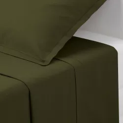 Lenzuolo 240x290 cm in cotone verde scuro - Bellini