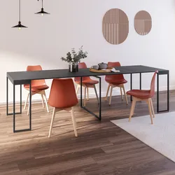 Tavolo consolle allungabile 50-275x90 cm in metallo e legno antracite - Breeze