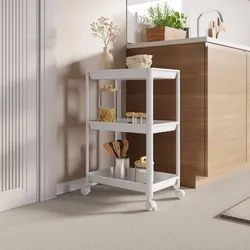 Carrello portaoggetti 44x70h cm bianco con 3 ripiani - Mayi