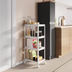 Carrello portaoggetti 44x99h cm bianco con 4 ripiani - Mayi