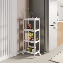 Carrello portaoggetti 40x99h cm bianco con 4 ripiani - Mayi