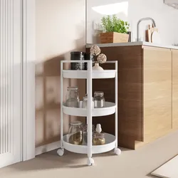 Carrello portaoggetti 42 cm bianco con 3 ripiani - Mayi
