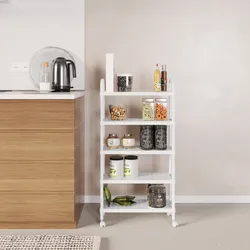 Carrello portaoggetti 52x101h cm bianco con 5 ripiani - Thaso