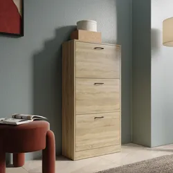 Scarpiera 60x116h cm rovere moderno con 3 ante - Tlifin