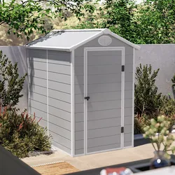Casetta ricovero attrezzi da giardino 134x192x204h cm in polipropilene grigio - Florella
