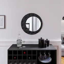 Specchio da parete 55 cm nero con cornice decorata - Miara