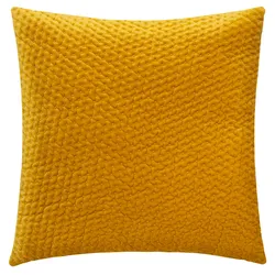 Cuscino 40x40 cm sfoderabile in velluto trapuntato ocra