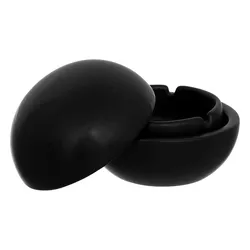 Posacenere rotondo 10 cm in ceramica nero