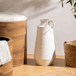 Vaso da interno 41h cm brocca in metallo bianco