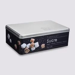 Contenitore per zollette in metallo nero con disegno in rilievo - Savory