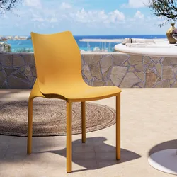 Sedia da giardino impilabile in polipropilene giallo antille - Thascar