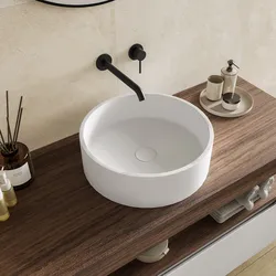 Lavabo d'appoggio 39x12 h cm in cemento bianco - Hamilton