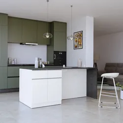 Isola 200x90h cm con 4 ante e 4 cassetti con soft close bianco lucido e grigio report - Maira