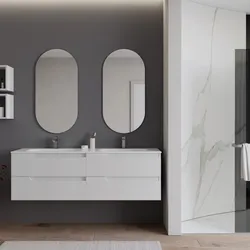Mobile bagno sospeso 160 cm bianco opaco con lavabo doppia vasca e specchio - Agave Plus