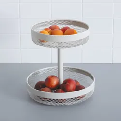 Portafrutta 31h cm in acciaio bianco con 2 livelli