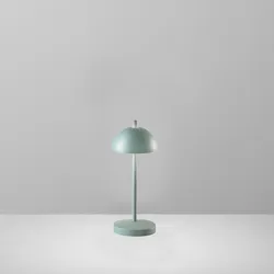 Lampada da tavolo rotonda 8 cm in metallo goffrato verde tiffany