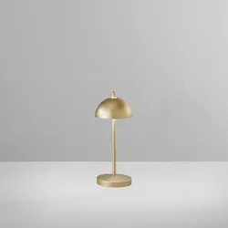 Lampada da tavolo rotonda 8 cm in metallo goffrato oro