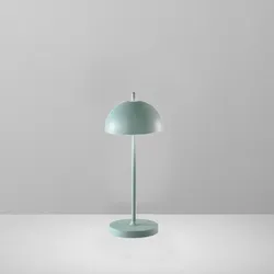 Lampada da tavolo rotonda 13 cm in metallo goffrato verde tiffany