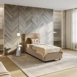 Letto singolo contenitore 80x190 cm in velluto tortora sfoderabile - Hatfield