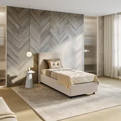 Letto singolo contenitore 80x190 cm in velluto beige sfoderabile - Hatfield