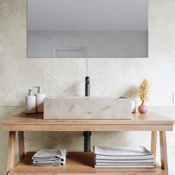Lavabo d'appoggio 55x13h cm bianco in battuto di terrazzo veneziano - Marks