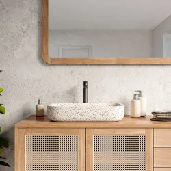 Lavabo d'appoggio 53x11h cm bianco in battuto di terrazzo dalmazia - Marks