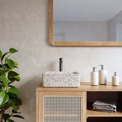 Lavabo d'appoggio 36x13h cm bianco in battuto di terrazzo dalmazia - Marks