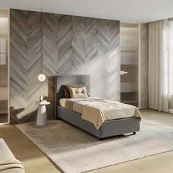 Letto singolo contenitore 80x190 cm in tessuto ciniglia grigio sfoderabile - Hatfield