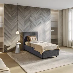 Letto singolo contenitore 80x190 cm in tessuto effetto maglia grigio sfoderabile - Hatfield