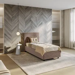 Letto singolo contenitore 80x190 cm in tessuto effetto maglia tortora sfoderabile - Hatfield
