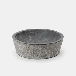 Lavabo da appoggio 40x13h cm in marmo grigio martellato - Artizan