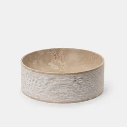 Lavabo da appoggio 38x13,5h cm in marmo rigato crema - Artizan