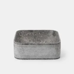 Lavabo da appoggio 38,5x38,5 cm in marmo rigato grigio  - Artizan