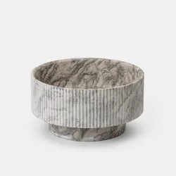 Lavabo da appoggio 36x17,5h cm in marmo scanalato grigio - Artizan