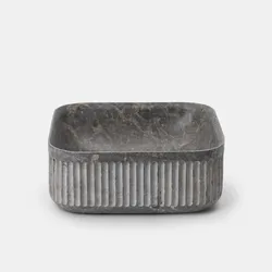 Lavabo da appoggio 39x39 cm in marmo scanalato grigio - Artizan