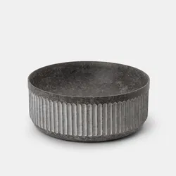 Lavabo da appoggio 38x15h cm in marmo scanalato grigio - Artizan