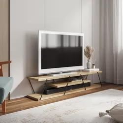 Mobile porta tv 143 cm legno rovere e metallo nero - Epic
