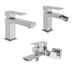 Set miscelatore lavabo bidet ed esterno vasca cromo - Tiamat