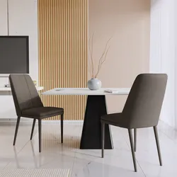 Set 2 sedie in similpelle fango - Dineria