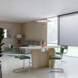 Tavolo da pranzo 180x90 cm top in ceramica e gambe effetto travertino - Iselin