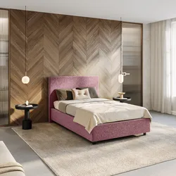 Letto una piazza e mezza contenitore 120x190 cm in tessuto ciniglia glicine sfoderabile - Hatfield