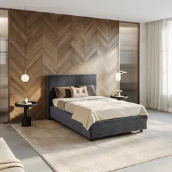 Letto una piazza e mezza contenitore 120x190 cm in tessuto effetto maglia grigio sfoderabile - Hatfield