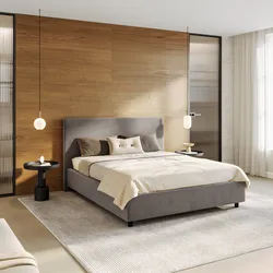 Letto matrimoniale contenitore 160x190 cm in velluto grigio sfoderabile - Hatfield
