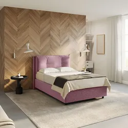 Letto piazza e mezza contenitore 120x190 cm in tessuto ciniglia glicine sfoderabile - Priory