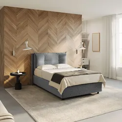 Letto piazza e mezza contenitore 120x190 cm in tessuto ciniglia grigio sfoderabile - Priory