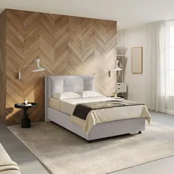 Letto piazza e mezza contenitore 120x190 cm in tessuto effetto maglia ghiaccio sfoderabile - Priory