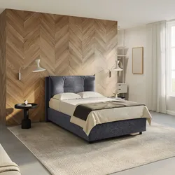 Letto piazza e mezza contenitore 120x190 cm in tessuto effetto maglia grigio sfoderabile - Priory